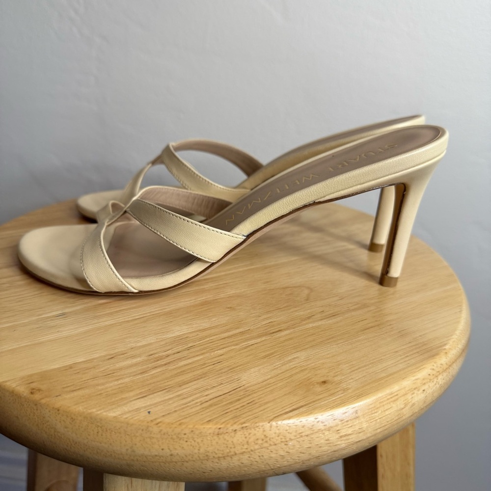 NEW STUART WEITZMAN Soiree Sleek 75 Sandal Laquered Nappa 37.5